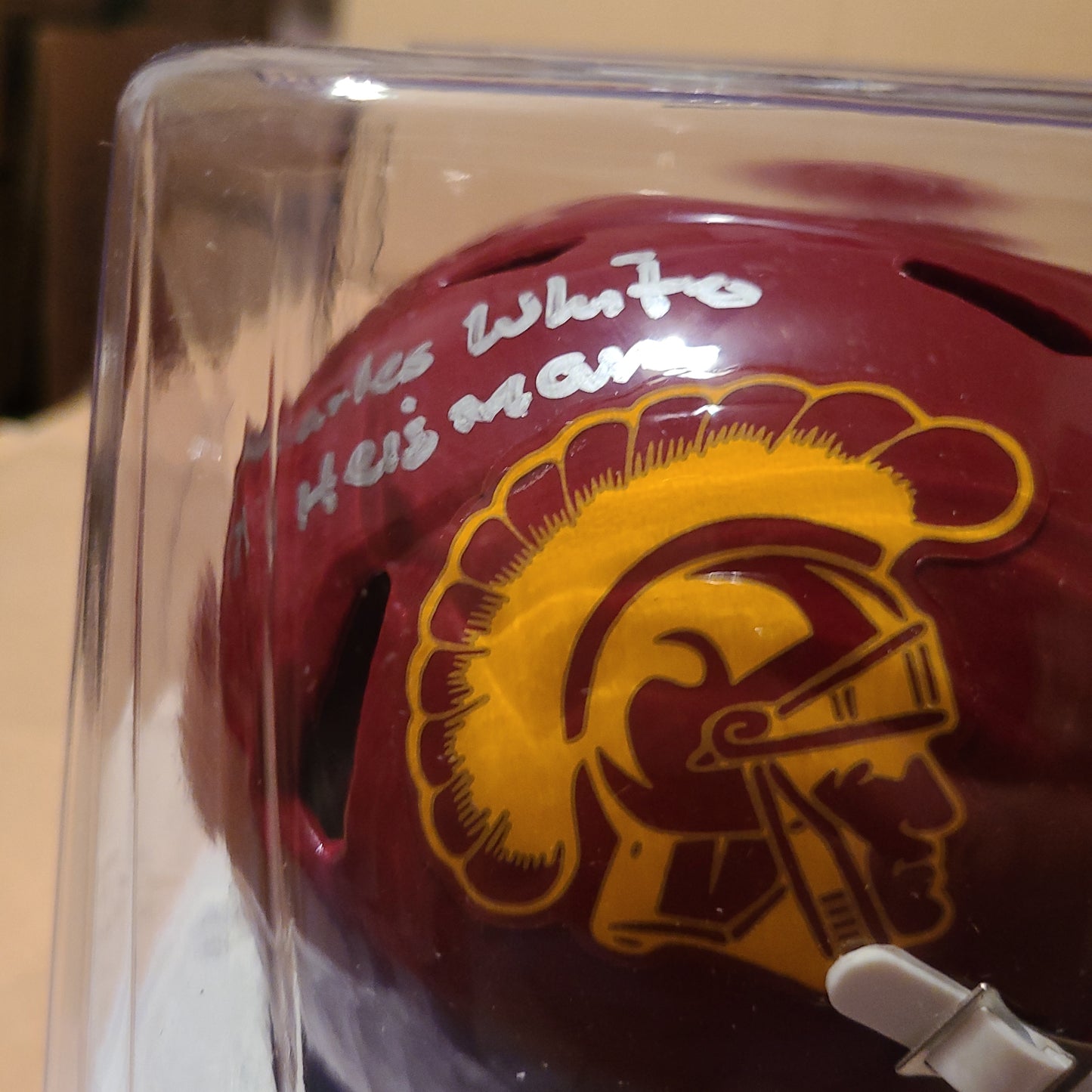 Charles White Signed Riddell USC Trojans Mini Football Helmet