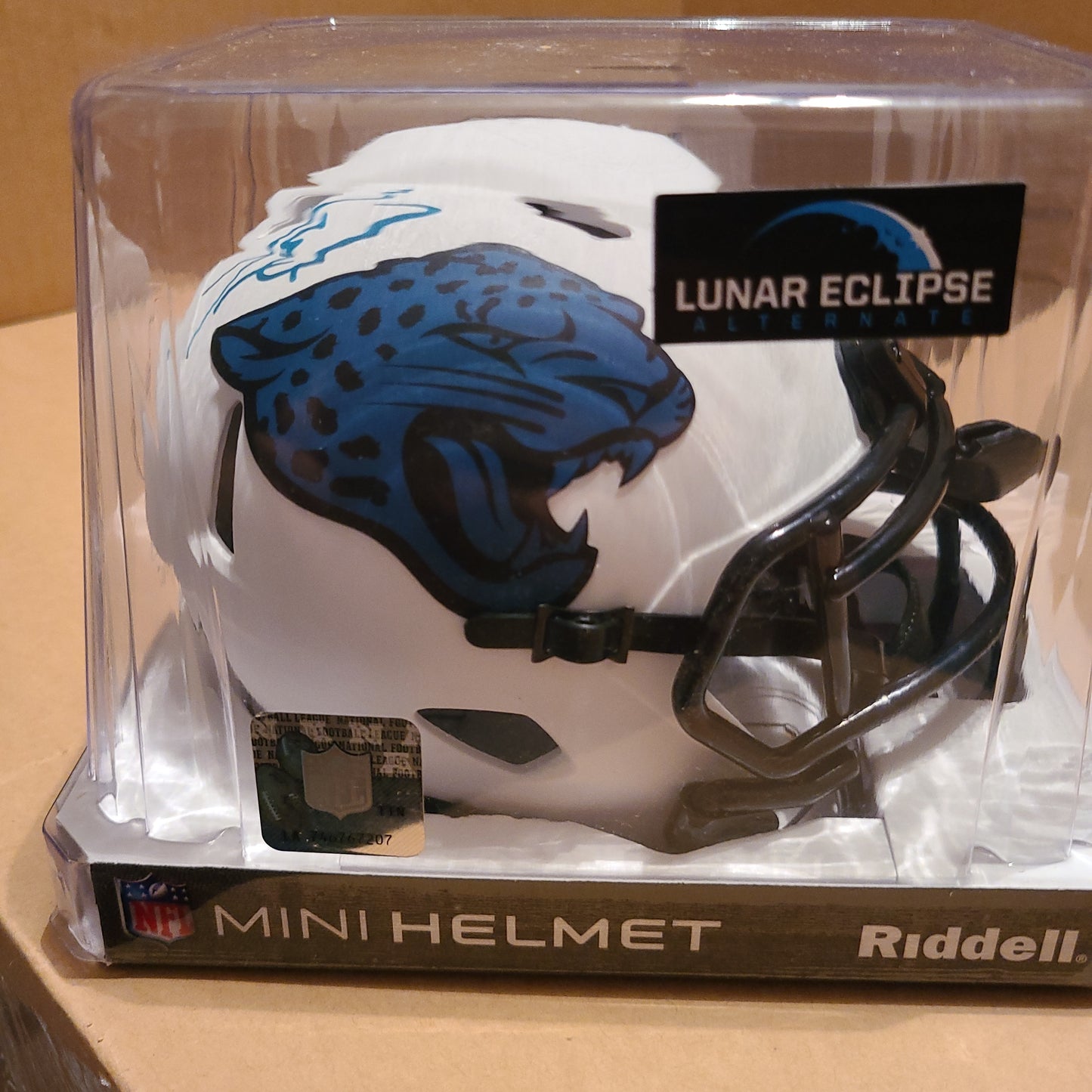 Travis Etienne Jaguars Signed (Lunar Eclipse) Mini Helmet