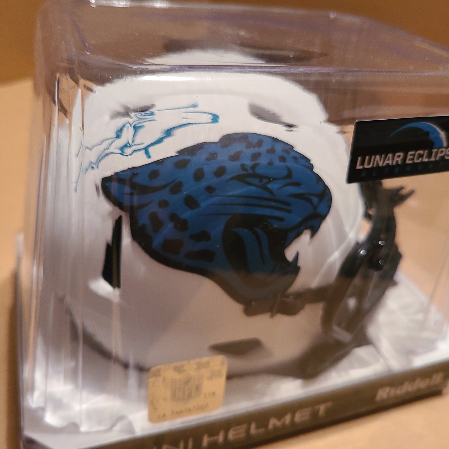 Travis Etienne Jaguars Signed (Lunar Eclipse) Mini Helmet