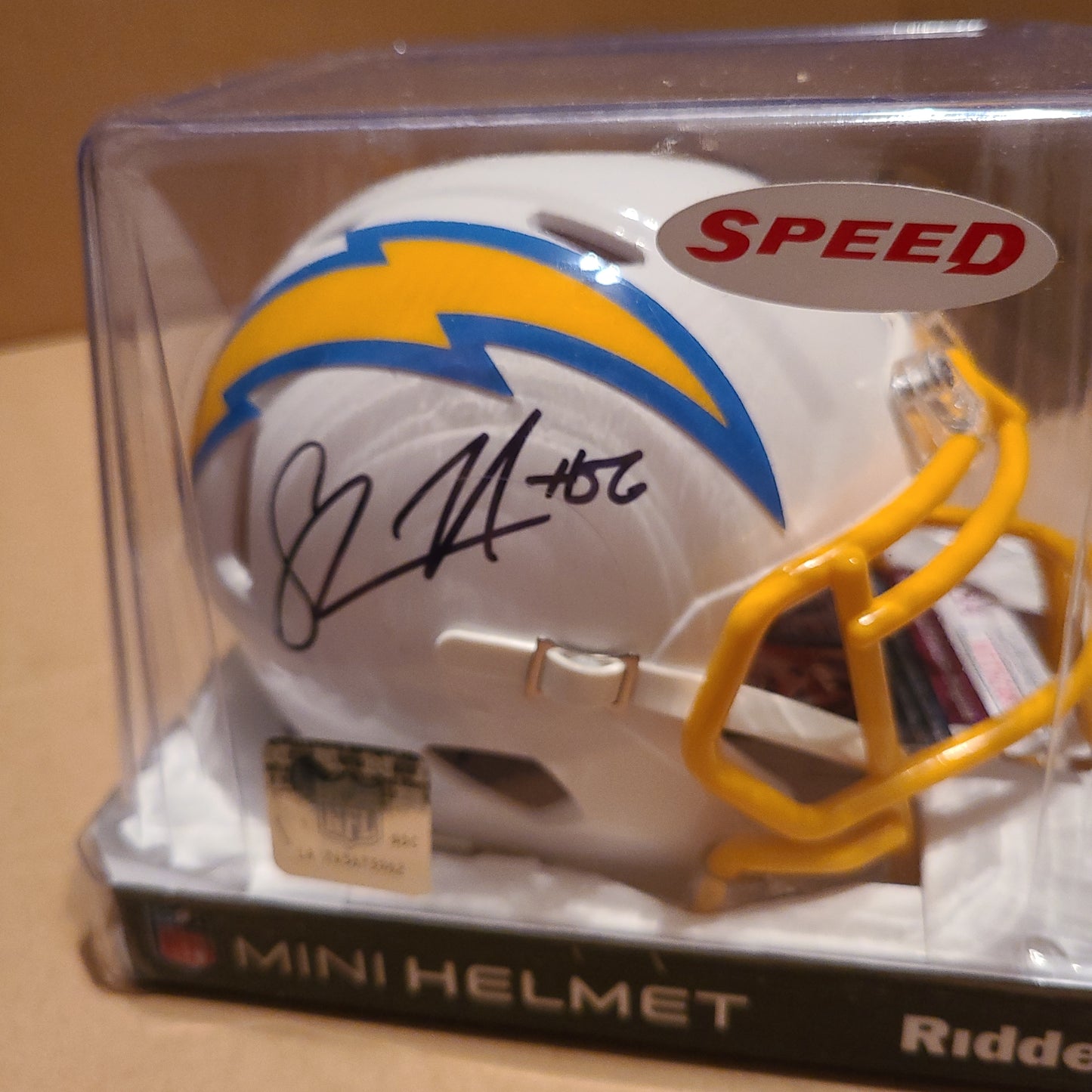 Shawne Merriman Signed Los Angeles Chargers Speed Mini Helmet