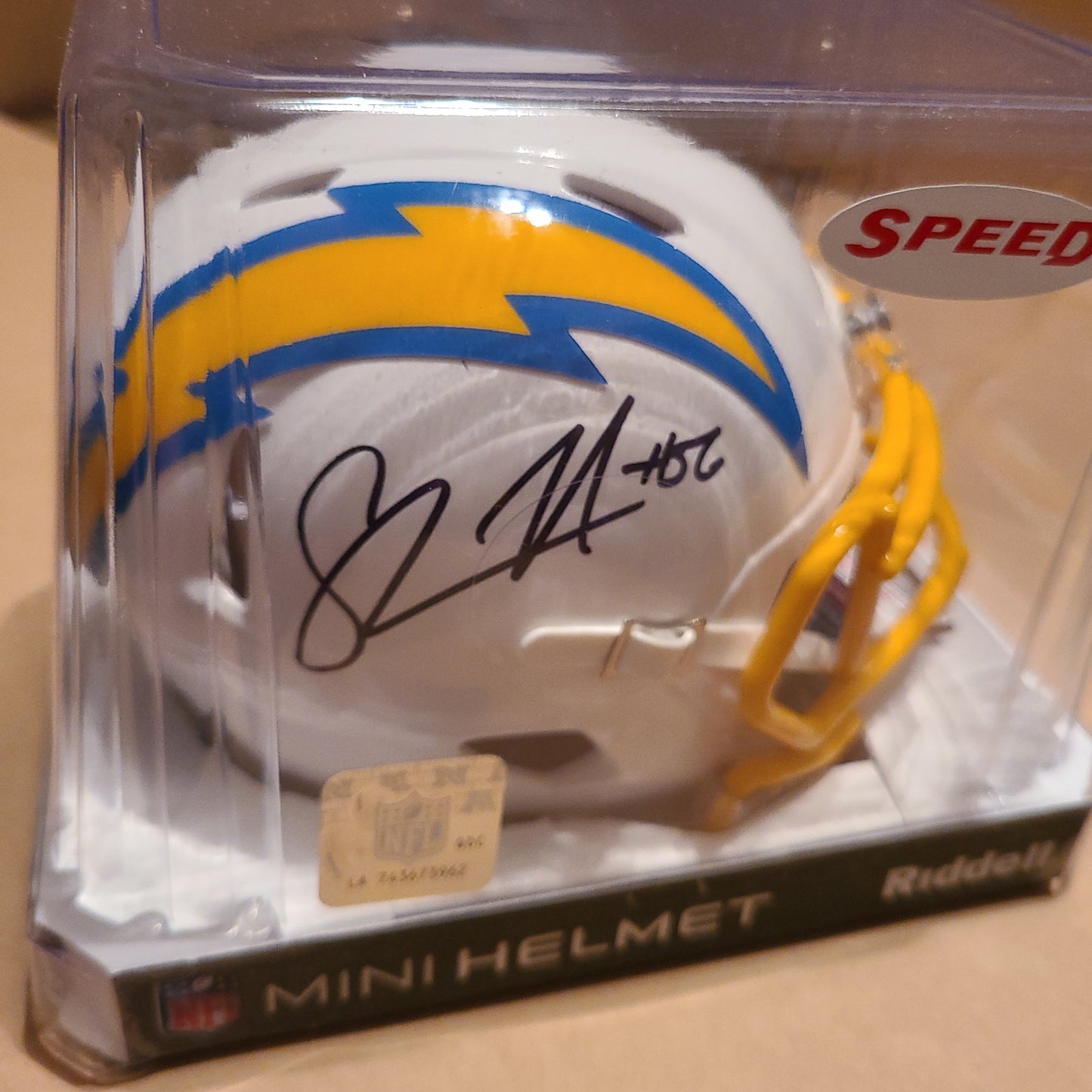 Shawne Merriman Signed Los Angeles Chargers Speed Mini Helmet