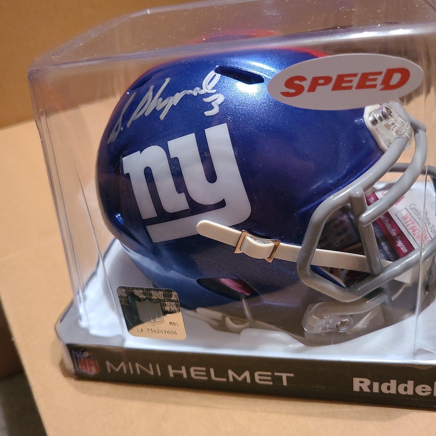 Sterling Shepard Signed New York Giants Speed Mini Helmet