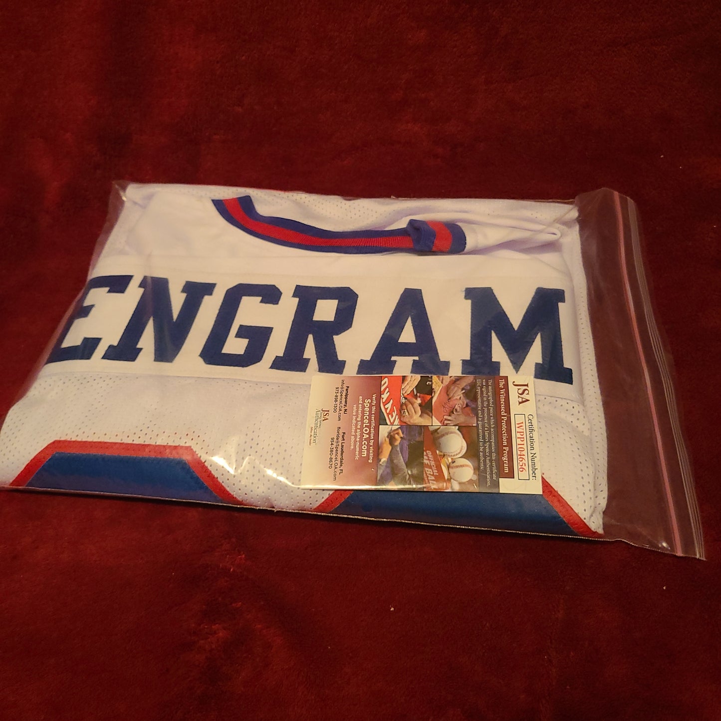 Evan Engram Signed New York Giants White Jersey