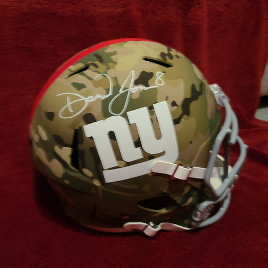 Daniel Jones Signed New York Giants Full Size Camo Helmet