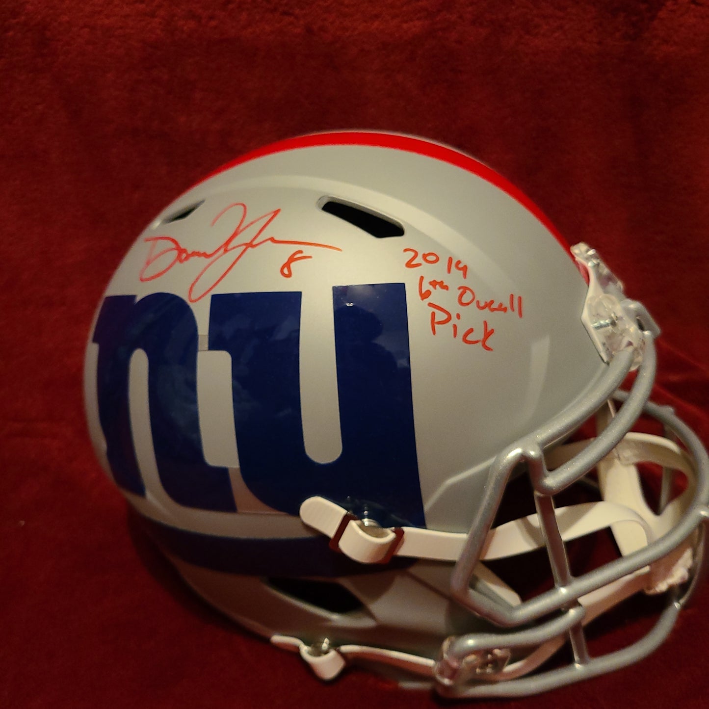 Daniel Jones Signed New York Giants Full Size AMP Helmet ( 2019 6th overall Pick)