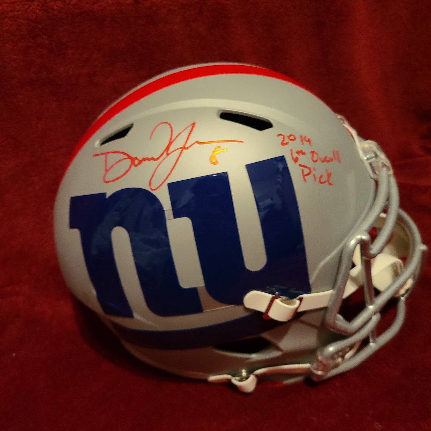 Daniel Jones Signed New York Giants Full Size AMP Helmet ( 2019 6th overall Pick)