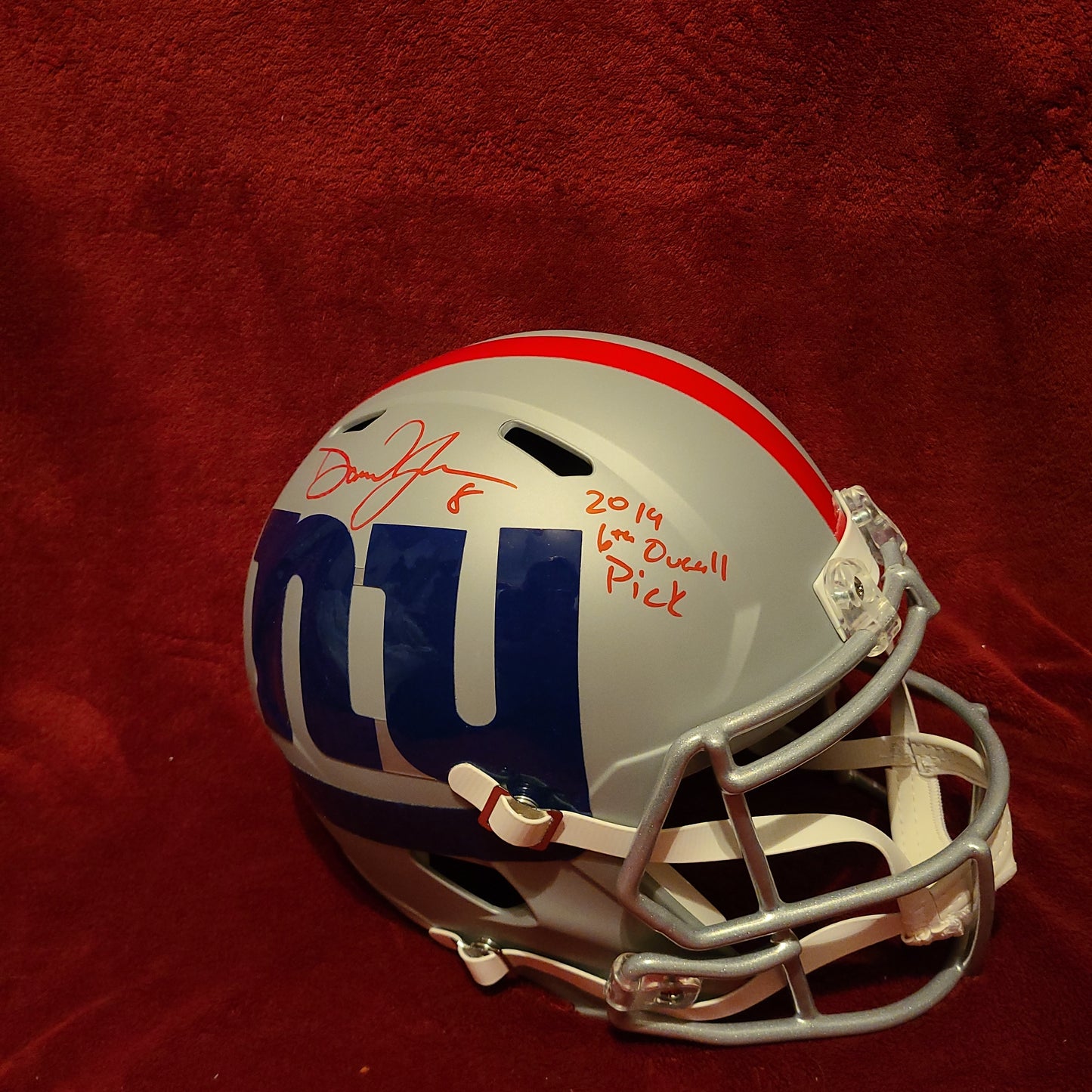 Daniel Jones Signed New York Giants Full Size AMP Helmet ( 2019 6th overall Pick)