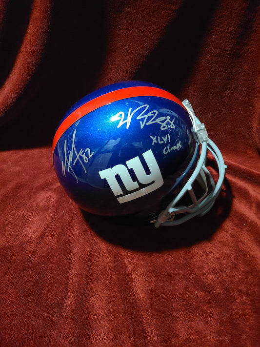 Hakeem Nicks / Mario Manningham Signed New York Giants Full Size Helmet