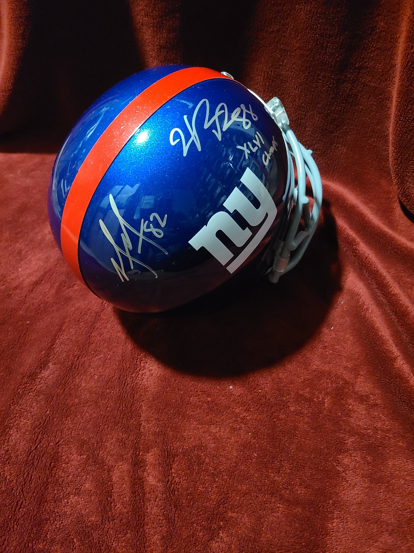 Hakeem Nicks / Mario Manningham Signed New York Giants Full Size Helmet