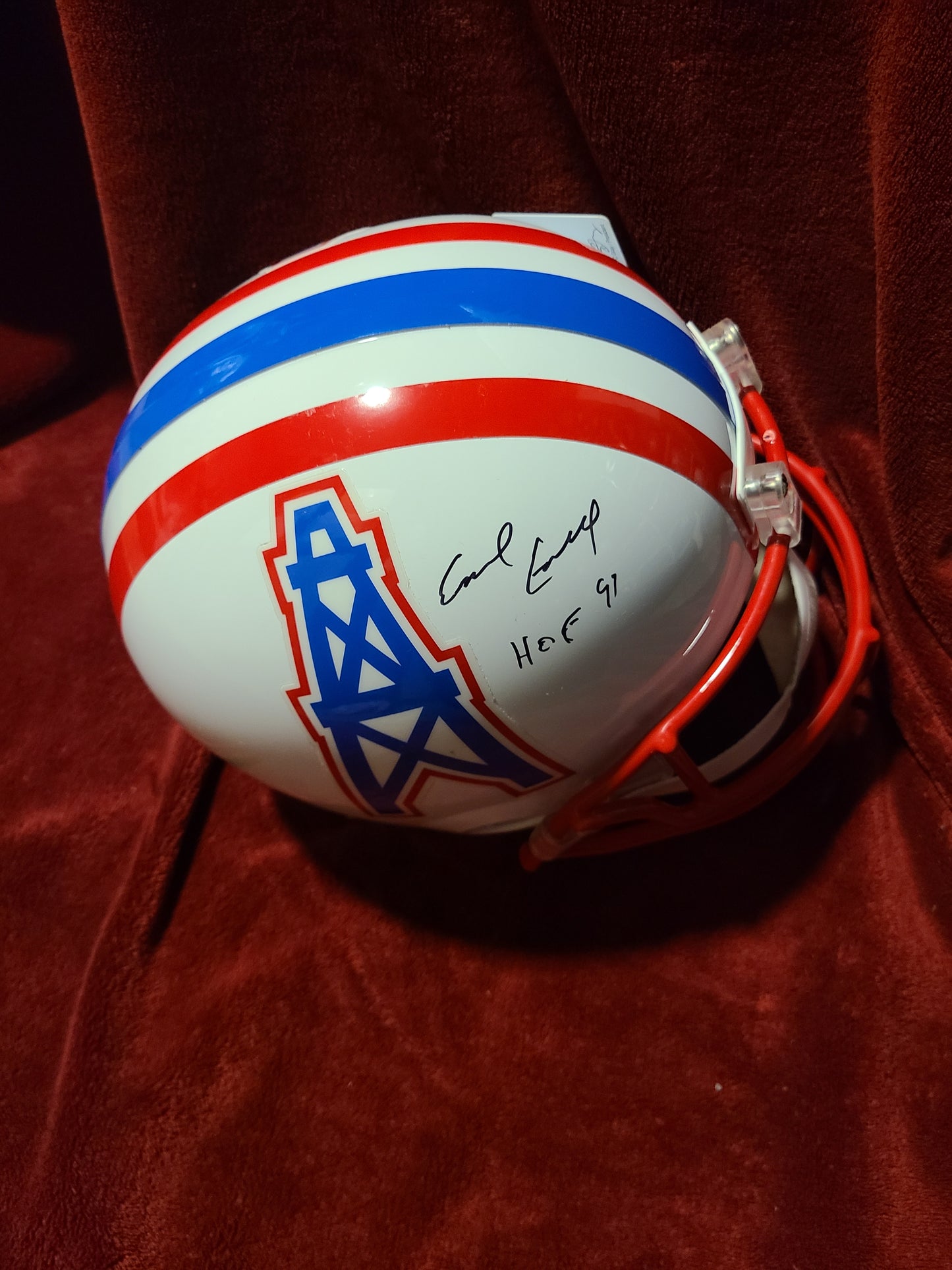 Earl Campbell Signed Huston Oilers Full Size Helmet