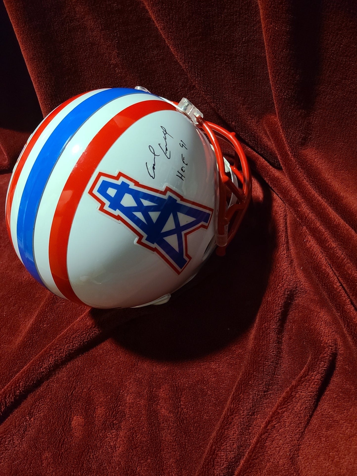 Earl Campbell Signed Huston Oilers Full Size Helmet