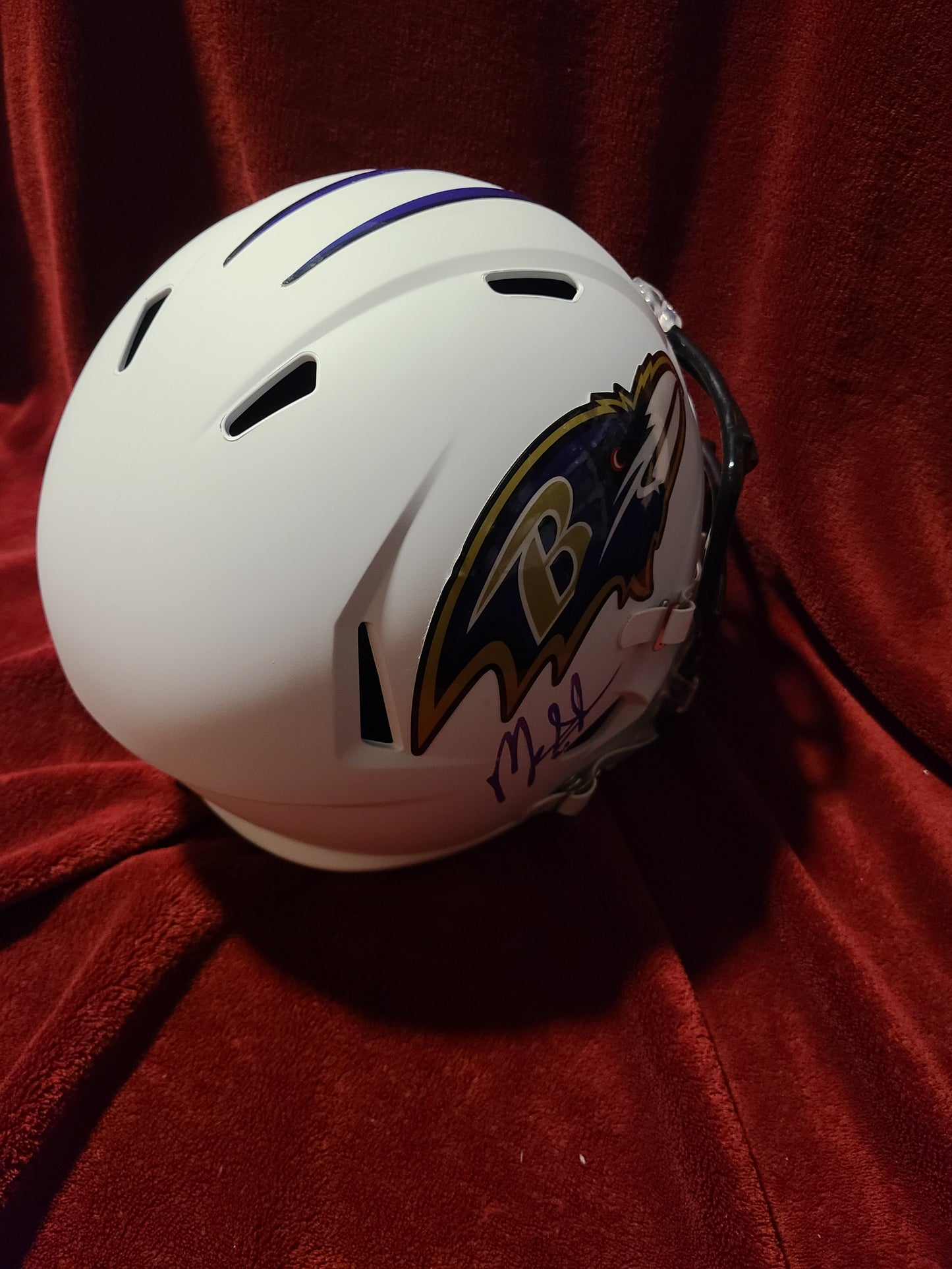 Mark Ingram Signed Baltimore Ravens Full Size White Helmet