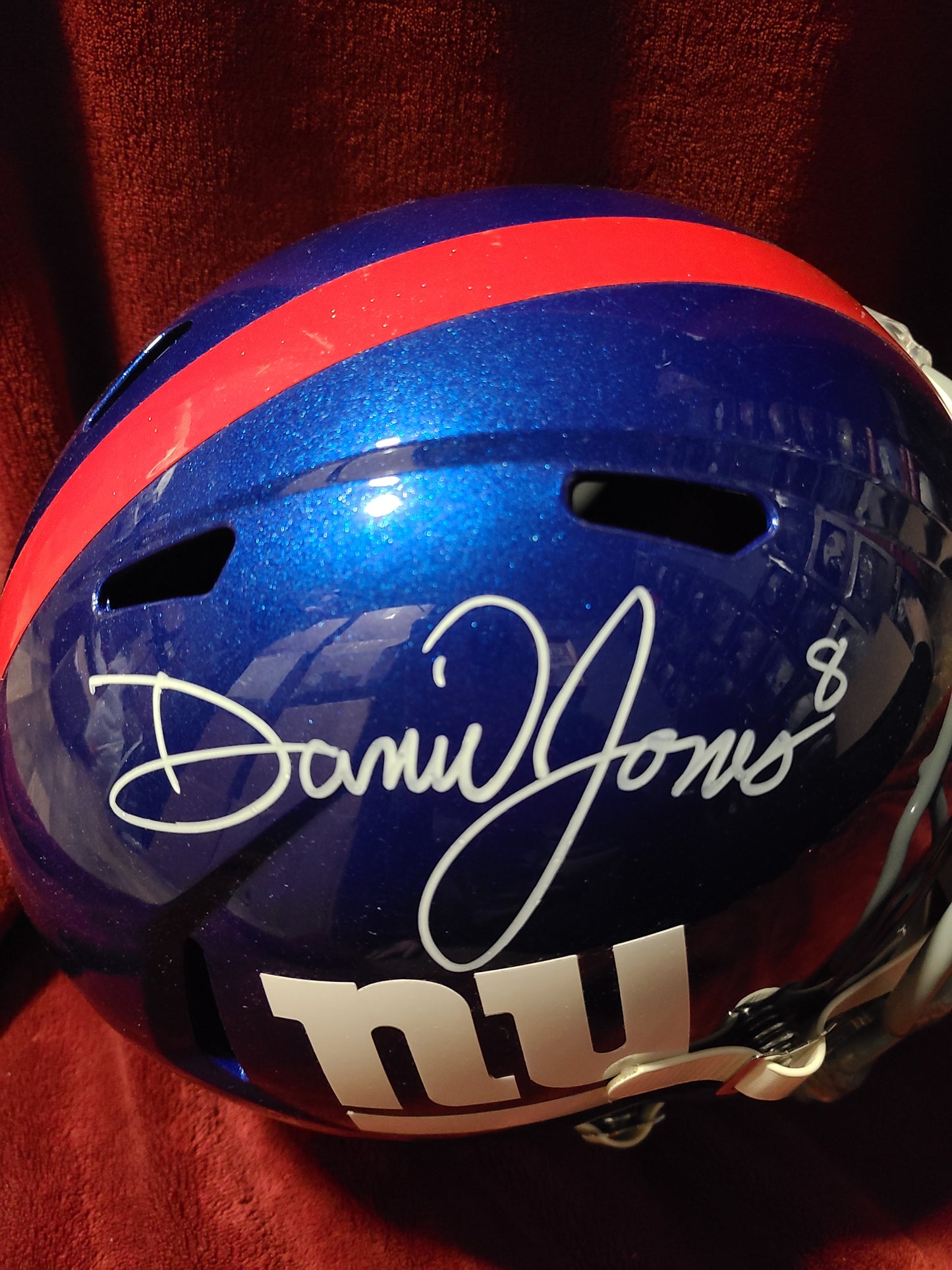 Daniel Jones Signed New York Giants Full Size Blue Helmet