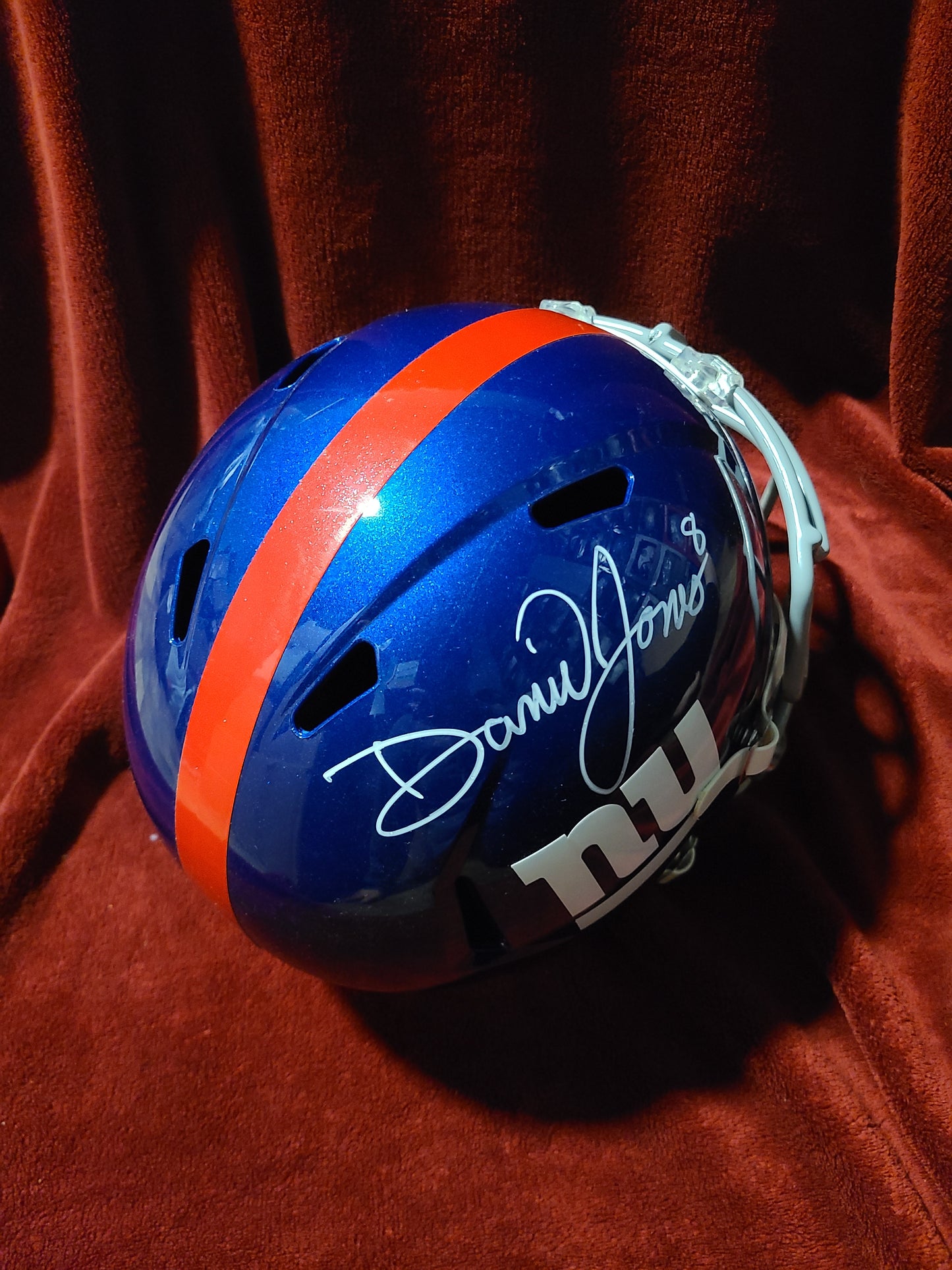 Daniel Jones Signed New York Giants Full Size Blue Helmet