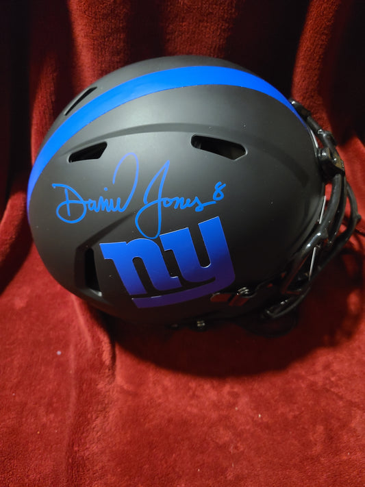 Daniel Jones Signed New York Giants Full Size Black/Blue Helmet