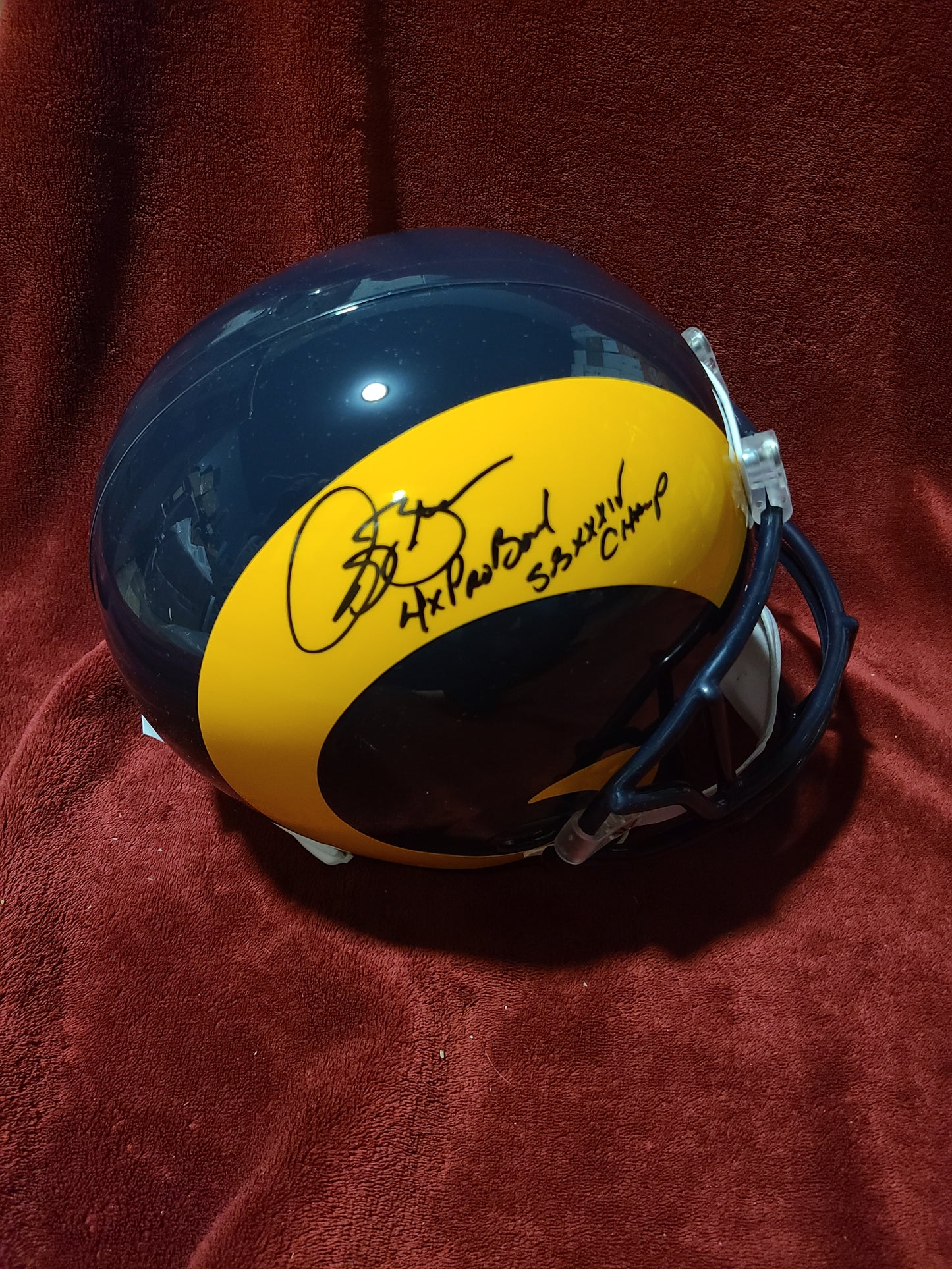 Issac Bruce Signed Los Angeles Rams Full Size Helmet